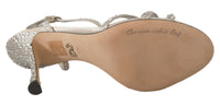 Thumbnail for Crystal-Embellished Silk Blend Heels