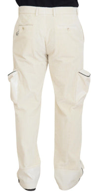 Thumbnail for Elegant Off White Cotton Blend Pants