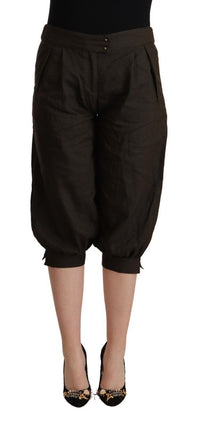 Thumbnail for Brown Viscose Cropped Harem Pants