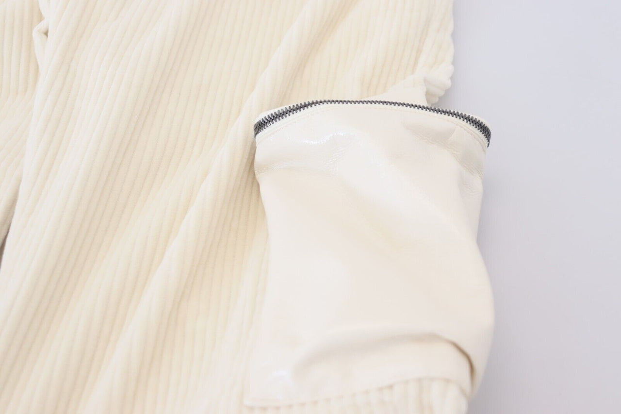 Elegant Off White Cotton Blend Pants