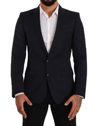 Thumbnail for Sleek Navy Martini Slim Fit Wool Blazer