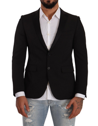 Thumbnail for Elegant Black Slimfit Peak Lapel Blazer