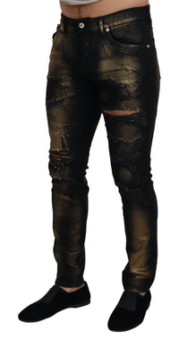 Thumbnail for Elegant Black Gold Dust Jeans