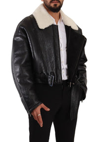 Thumbnail for Elegant Shearling Biker Jacket