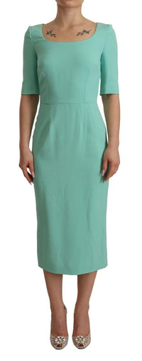 Thumbnail for Mint Green Sheath Dress with Square Neck