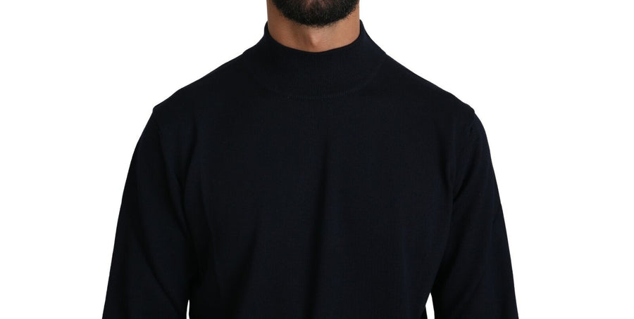 Elegant Dark Blue Pullover Sweater