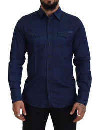 Thumbnail for Elegant Blue Slim Fit Cotton Dress Shirt