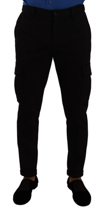 Thumbnail for Elegant Black Slim Fit Cargo Pants