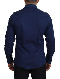 Thumbnail for Elegant Blue Slim Fit Cotton Dress Shirt