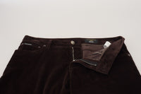 Thumbnail for Elegant Brown Silk Blend Trousers