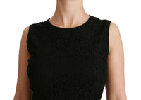 Thumbnail for Black Floral Lace Sheath Gown Dress