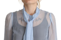 Thumbnail for Elegant Silk Ascot Collar Blouse