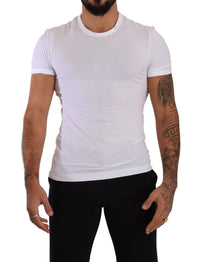 Thumbnail for Elegant White Cotton Blend Round Neck Tee