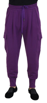 Thumbnail for Elegant Purple Cotton Cargo Sweatpants