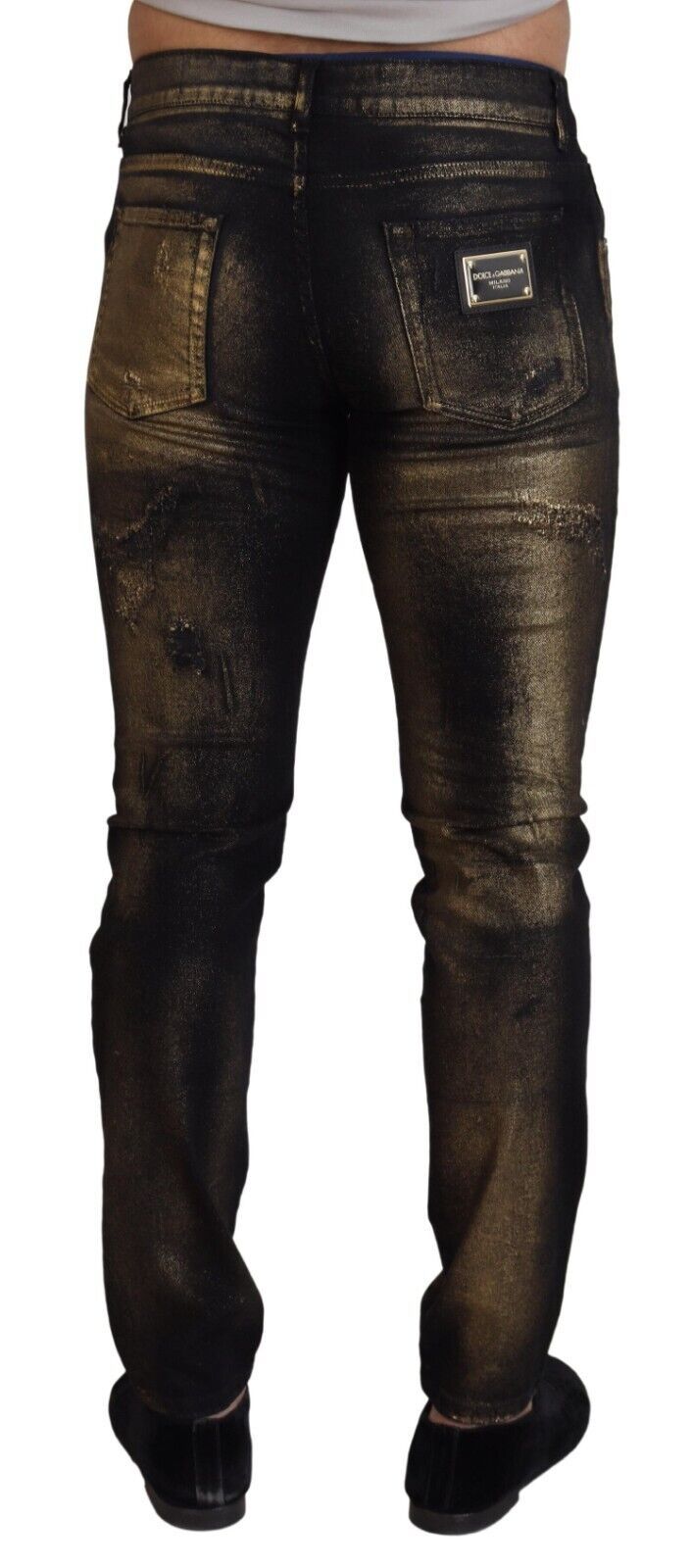 Elegant Black Gold Dust Jeans