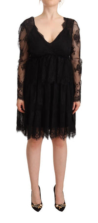 Thumbnail for Elegant Floral Lace Long Sleeve Shift Dress