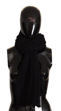 Thumbnail for Elegance Unleashed Black Wool Scarf