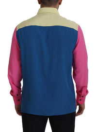 Thumbnail for Elegant Multicolor Silk Button-Down Shirt