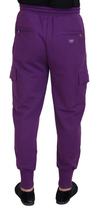 Thumbnail for Elegant Purple Cotton Cargo Sweatpants