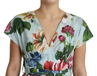 Thumbnail for Floral Elegance V-Neck Cotton Dress