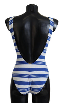 Thumbnail for Riviera Chic Blue Striped One Piece Swimsuit