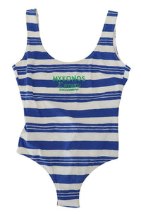 Thumbnail for Riviera Chic Blue Striped One Piece Swimsuit