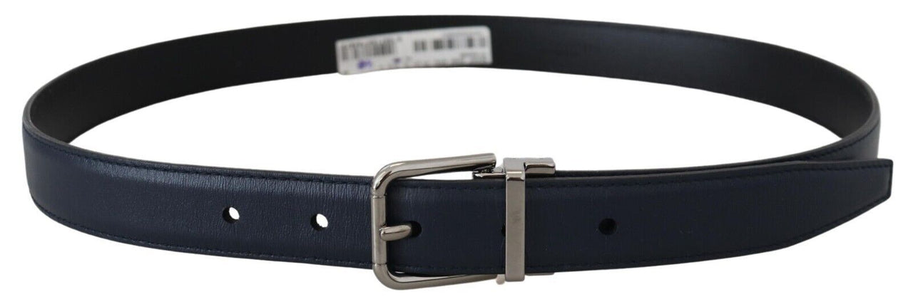 Elegant Blue Calf Leather Belt