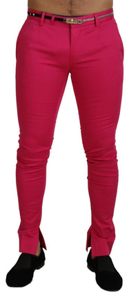 Thumbnail for Chic Pink Cotton Blend Trousers