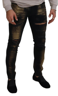 Thumbnail for Elegant Black Gold Dust Jeans