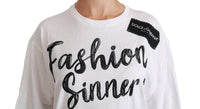 Thumbnail for White Fashion Sinner Cotton Lace T-shirt Top