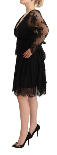 Thumbnail for Elegant Floral Lace Long Sleeve Shift Dress
