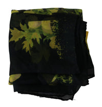 Thumbnail for Black Yellow Floral Wrap Shawl Foulard Scarf