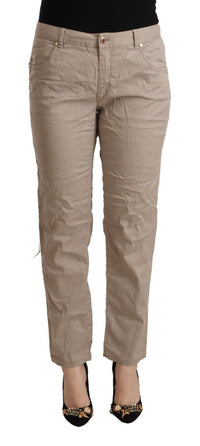 Thumbnail for Beige Mid Waist Tapered Pants