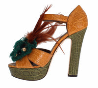Thumbnail for Multicolor Crystal Ankle Strap Platform Sandals