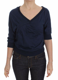 Thumbnail for Elegant Deep V-Neck Sweater in Blue