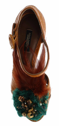 Thumbnail for Multicolor Crystal Ankle Strap Platform Sandals