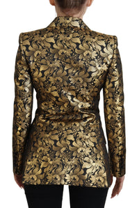 Thumbnail for Elegant Black and Gold Floral Jacket