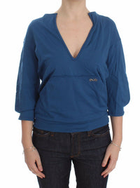 Thumbnail for Elegant Deep V-Neck Sweater in Blue