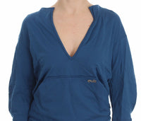 Thumbnail for Elegant Deep V-Neck Sweater in Blue