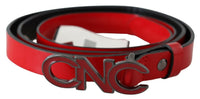 Thumbnail for Red Black Reversible Leather Logo Buckle Belt