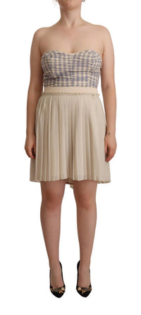 Thumbnail for Chic Beige Strapless A-Line Dress