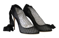 Thumbnail for Elegant Netted Sock Pumps in Timeless Black