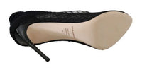 Thumbnail for Elegant Netted Sock Pumps in Timeless Black