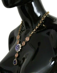 Thumbnail for Elegant Gold Crystal Floral Charm Necklace