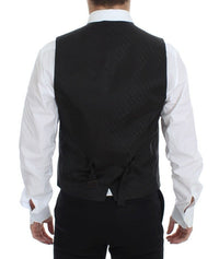 Thumbnail for Black Wool Silk Stretch Dress Vest Blazer