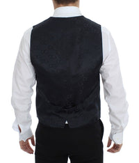 Thumbnail for Blue Cotton Stretch Dress Vest Blazer