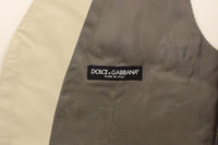 Thumbnail for Beige Cotton Stretch Dress Vest Blazer