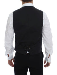 Thumbnail for Gray Checkered Formal Dress Vest Gilet