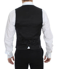 Thumbnail for Black Striped Stretch Dress Vest Gilet