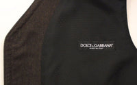 Thumbnail for Brown Cotton Blend Dress Vest Gilet